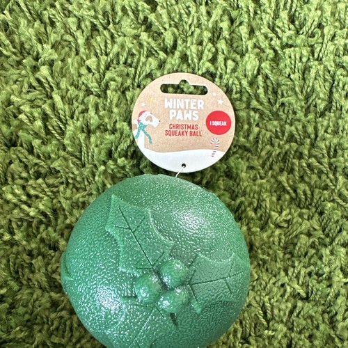 Christmas squeaky ball - ball, fetch