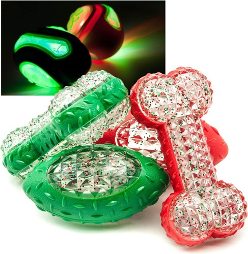 Squeaky light dog ball - up,